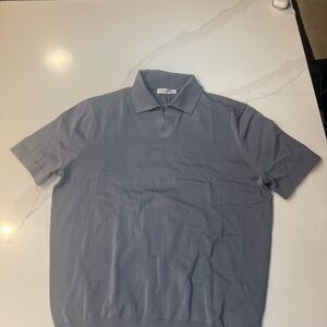 Men's Short-Sleeve Polo in Dusty Blue